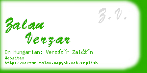 zalan verzar business card